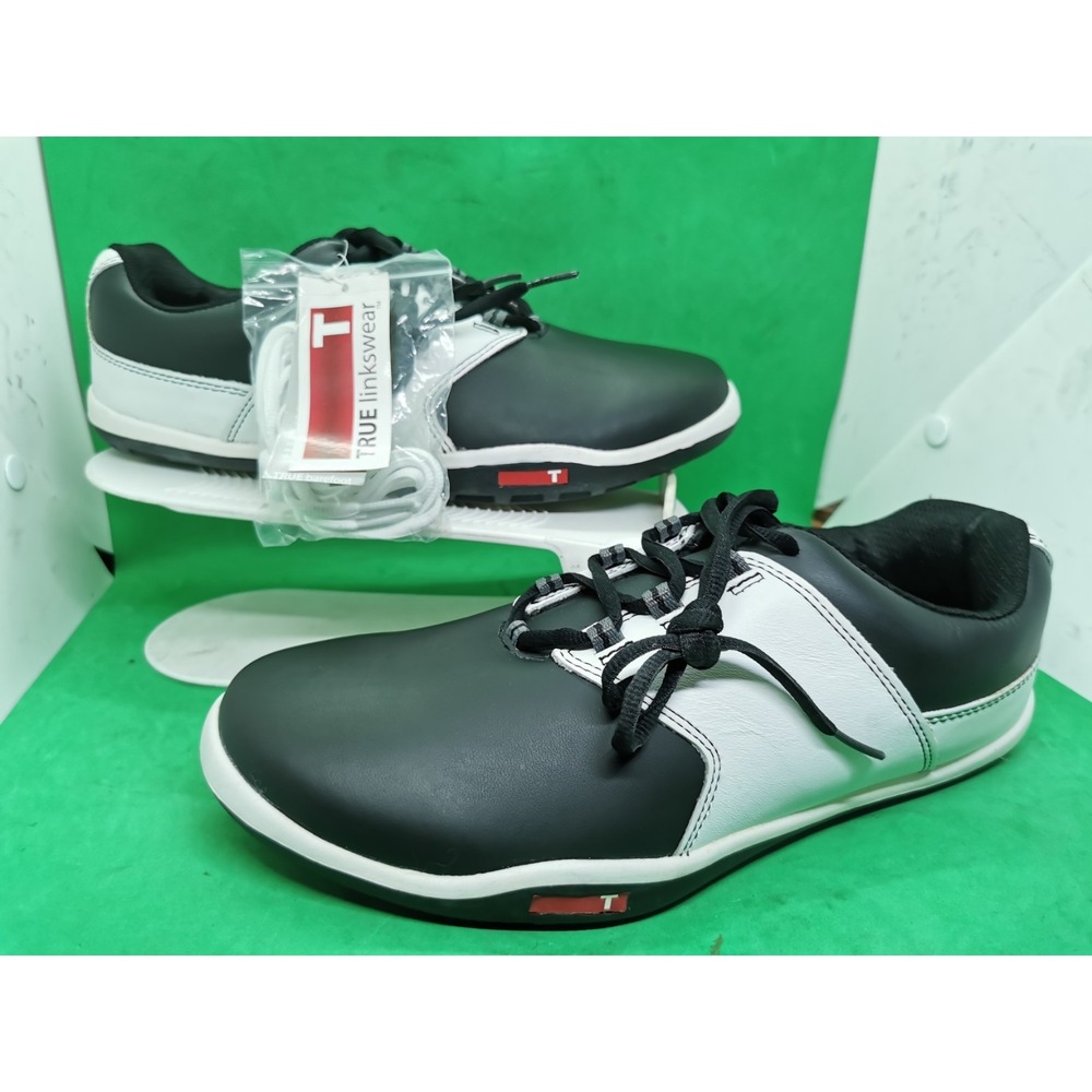 True Linkswear Men 8.5 True Tour Barefoot Spikeless Golf Shoes White Black